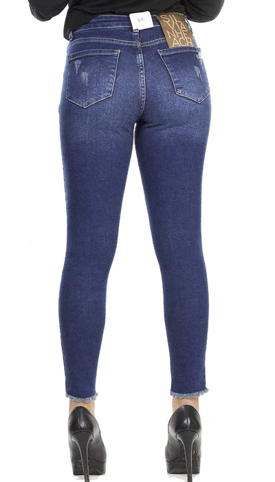 Silvian Heach Jeans con micro-rotture e fondo sfrangiato. PGA21779JE (6628066689159)