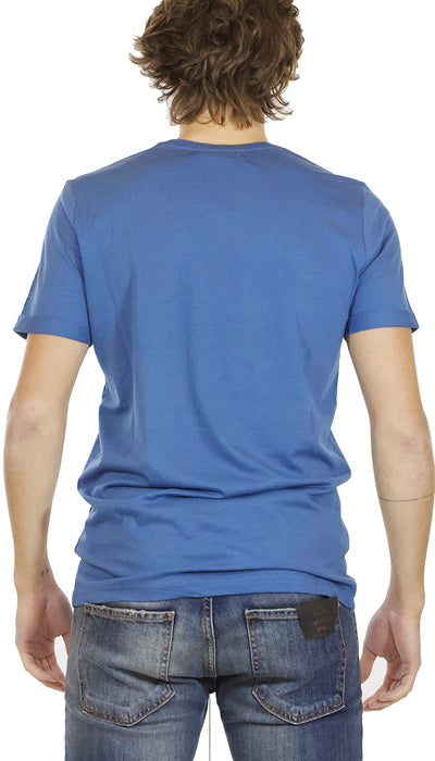 T-shirt uomo Gaudì Jeans blu in cotone stampa hola everyone. 911BU64047 - Luisa Trendy (5215379226759)