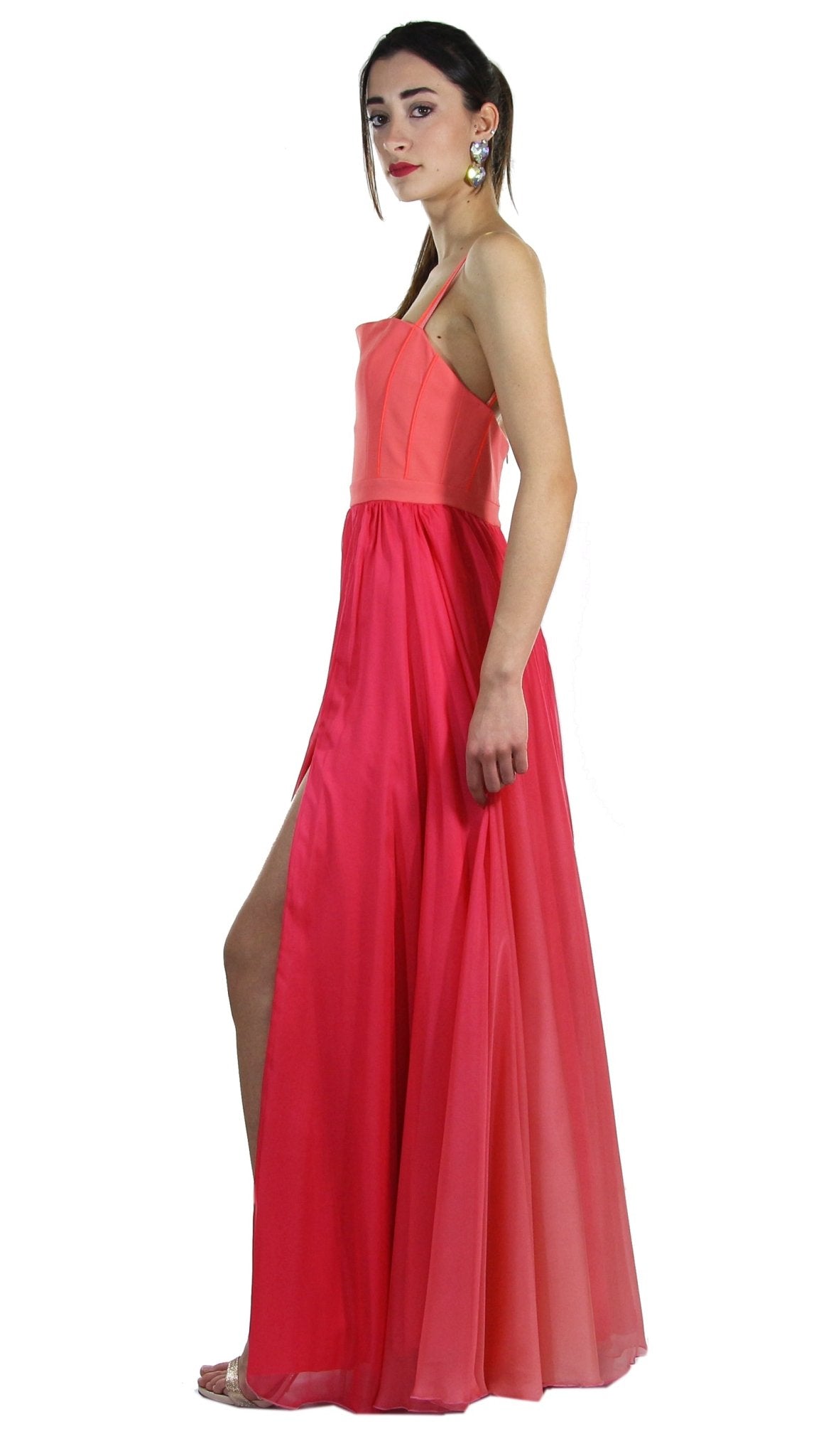 Feleppa Abito lungo con gonna in voile