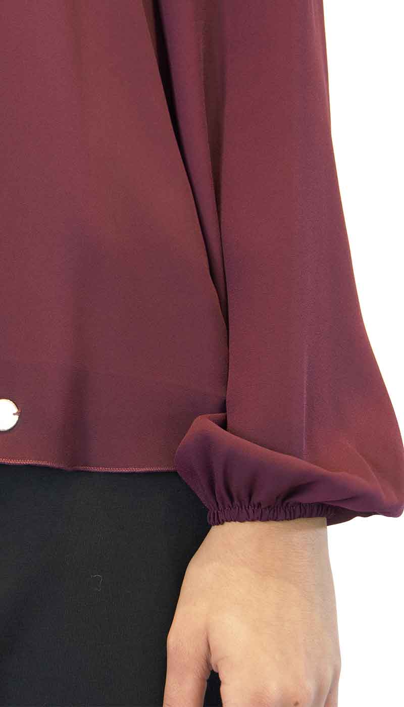 Gaudì Jeans Blusa donna in creponne color vinaccio con plissè dietro. Bluse e camicie - Boutique Luisa Trendy