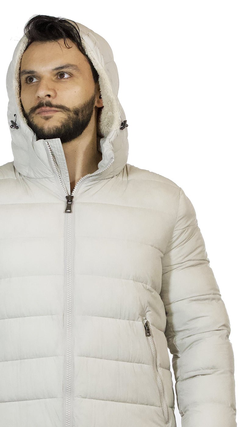 Seventy Piumino uomo ghiaccio con cappuccio e imbottitura Sustans