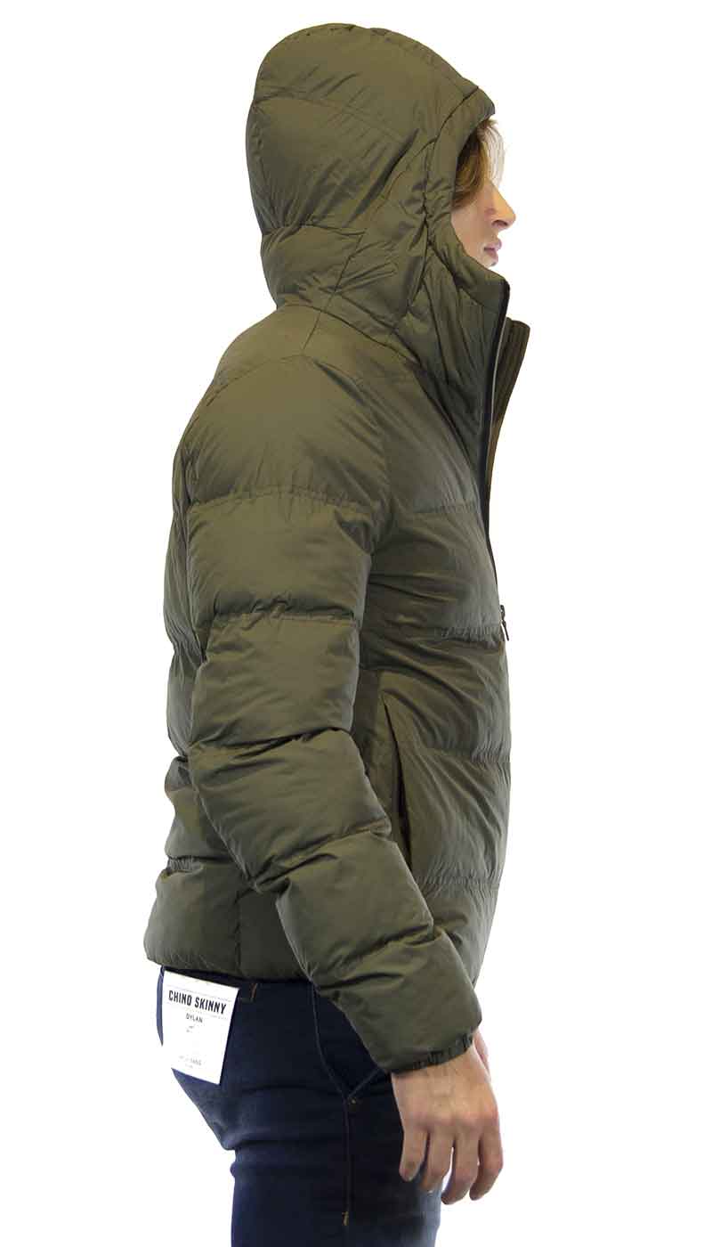 Seventy Piumino uomo verde con cappuccio e imbottitura