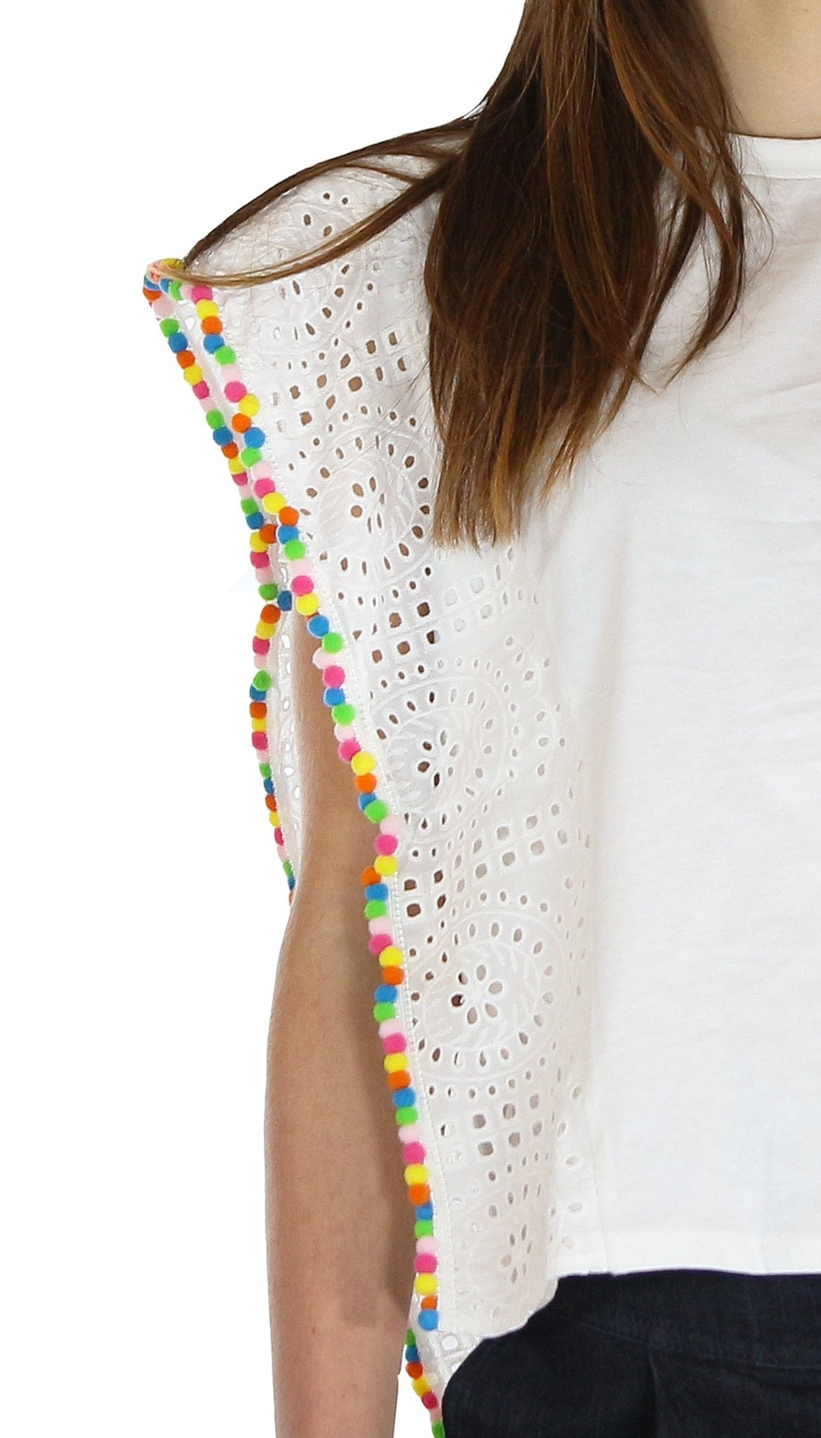 Twinset Milano T-shirt boxy con pompon multicolor T-Shirt e top - Boutique Luisa Trendy